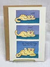 Vintage Carlton Cards "Oh, Happy Birthday Form Me, The Cat..." Greeting Card