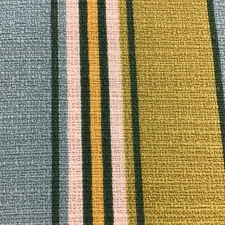 MCM style Blue Green Gama Stripe Mill Creek Fabric HOME DECOR UPHOLSTERY 54"w