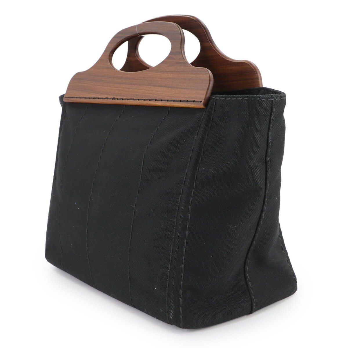 PRADA Canapa 2way Hand Shoulder Bag Canvas Nero Black 1BG350 Silver Hardware 90 thumbnail 4