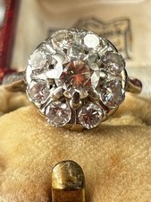Stunning Antique 18 carat diamond daisy ring 4.2 g