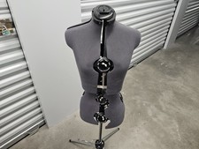 Gray Adjustable Female Dressmaker's Dummy with 4 Sections and Stand, Dress Form