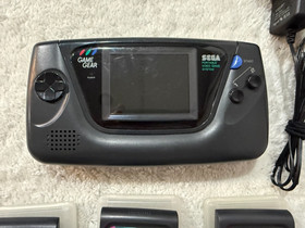 Sega Game Gear Handheld Black Console 15 Games Bundle Tested Works Great!