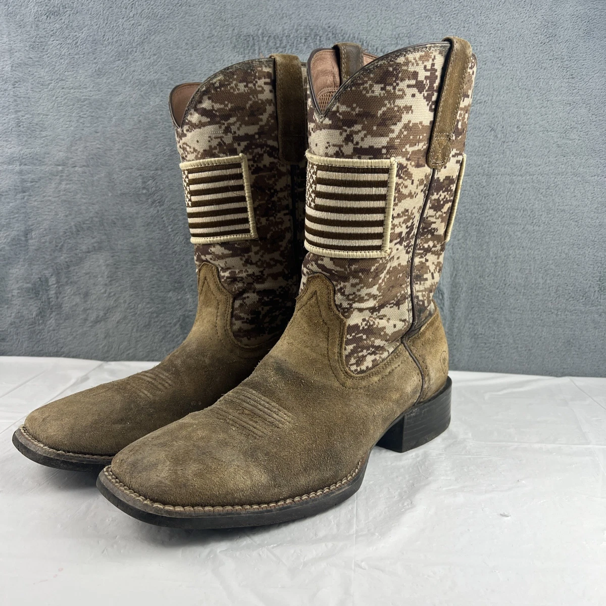 Ariat Brown and Camo Flag Western Boots Comp Toe ARIAT® KIDS PATRIOT CAMO SQUARE TOE BOOTS - Bony Pony main image 4