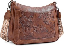 Crossbody Bags for Women,Vegan Leather Crossbody Purse with Adjustable 01-brown