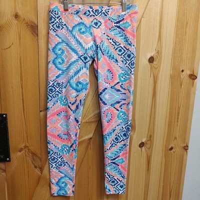 Lilly Pulitzer Girl Leggings Sz XL 12/14 Coastal Bright Tropical Preppy Resort