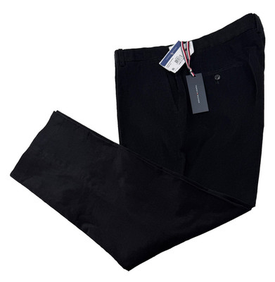 $95 NEW TOMMY HILFIGER Mens 42x30 Solid Black Super Soft Cotton Corduroy Pants