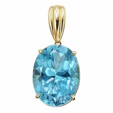 Tasaki 18K YG Blue Topaz Pendant Top BT18.99 7.38g