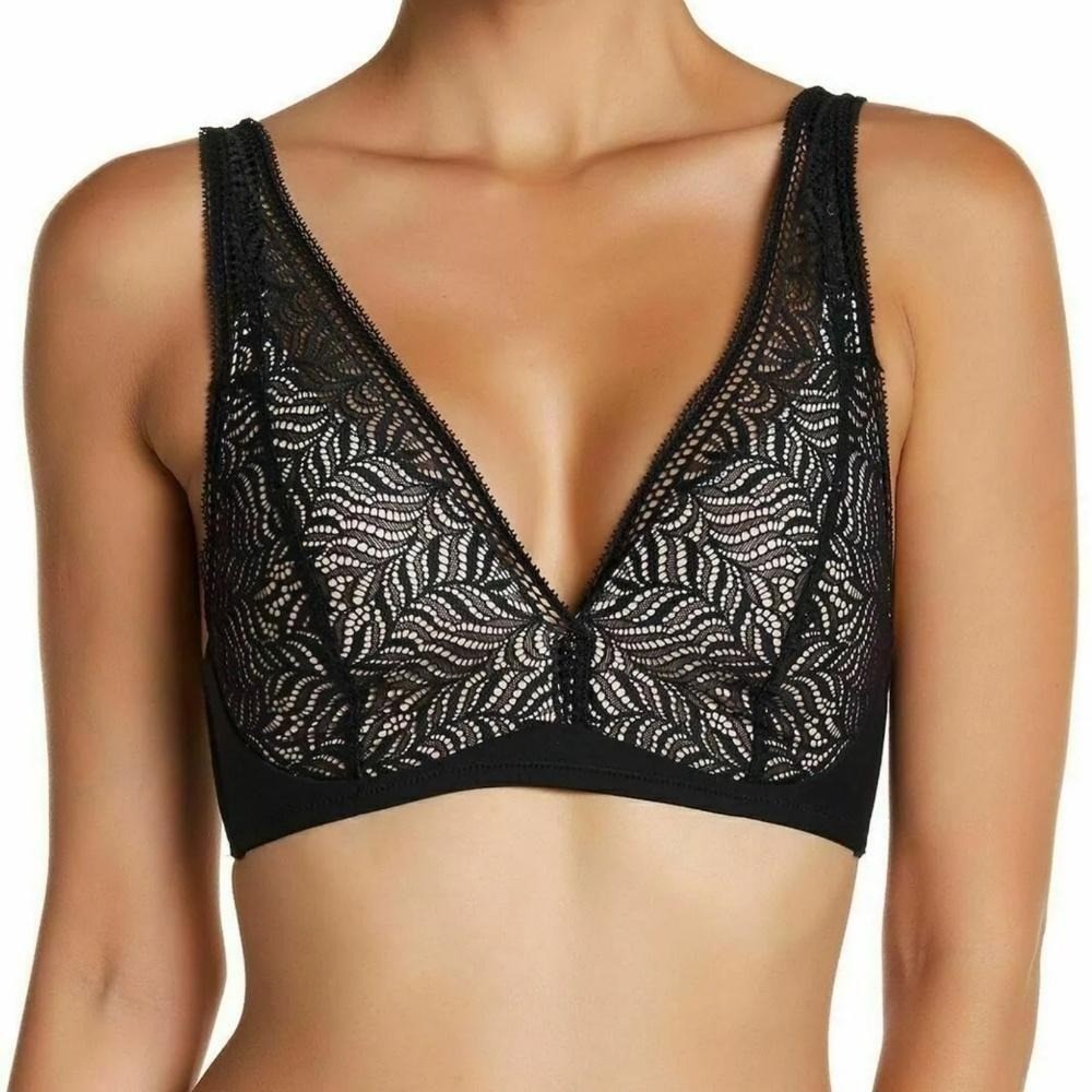 Felina Carolina Plunge Soft Cup Bra Bralette Wireless… - Gem