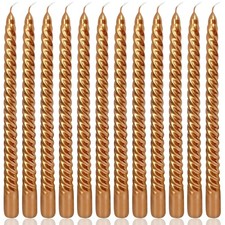 10 Inch Bronze Spiral Taper Candles Set for Holiday Decor, 10 inches,