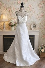Wtoo Brides by Watters Strapless Wedding Gown Size 10 NWT Beaded Waist Ivory