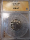 1938-D BUFFALO NICKEL  ANACS MS-65  GREAT COIN
