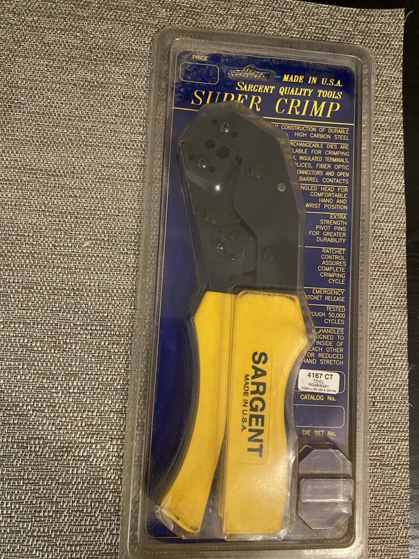 SARGENT Super Crimp Hand Crimp Tool 4167 CT w/ Yellow Sheath