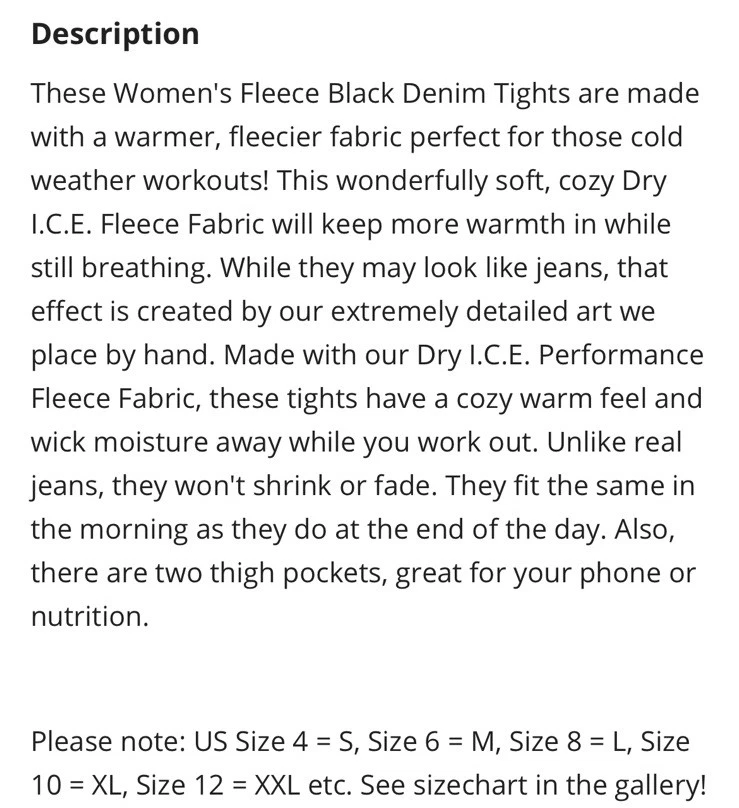 罕见 INKnBURN 女式羊毛性能打底裤人造黑色牛仔口袋-6 / 8 — 第 3/4 张图片