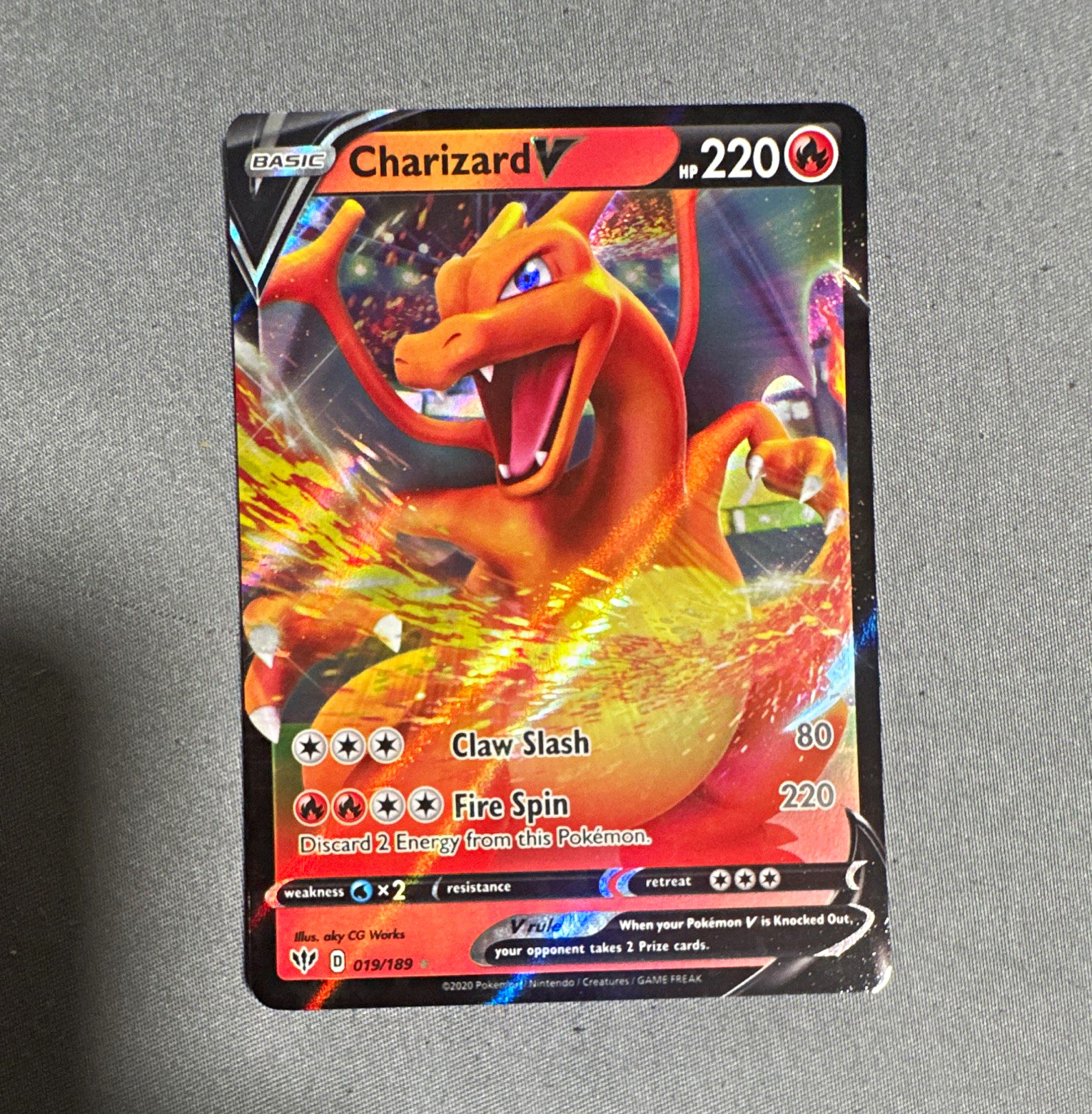 Pokemon Charizard V 19/189 - Darkness Ablaze - Ultra Rare Card - NM