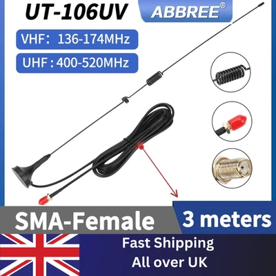 Nagoya UT-106UV SMA-Female Car Magnet Antenna For BaoFeng UV-5R UV-9R Plus UV-82