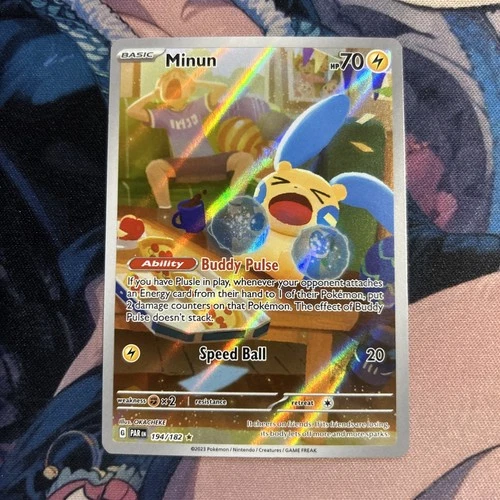 Pokemon Card Minun English Illustration Rare Paradox Rift 194/182 ENGLISH NM TCG