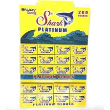 THE SHARK PLATINUM DOUBLE EDGE SAFETY RAZOR SHAVING BLADES, PACK OF 200