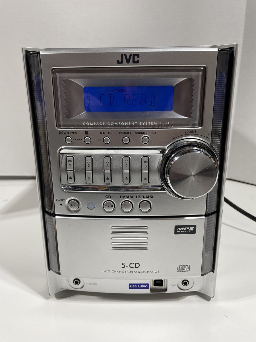 ラジオ・コンポ [JVC] COMPACT COMPONENT SYSTEM JVC FS-G5 Compact Component System 5 Disc CD AM/FM/MP3 USB