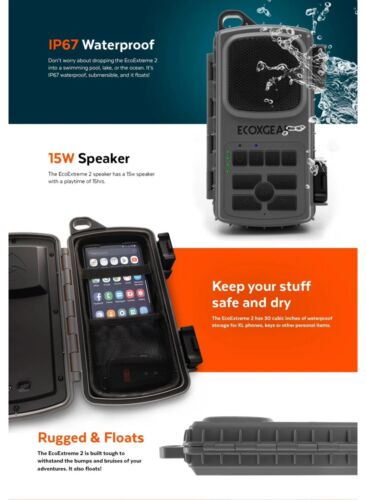 BRAND NEW EcoXGear Eco Extreme 2 Bluetooth Waterproof Phone Case Speaker Orange - Picture 17 of 20