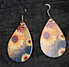 Sunflowers Scenery Fashion Teardrop Dangle Earrings Bohemian Minimalist Style
