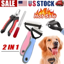 2side Dog Brush for Shedding Dematting Pet Grooming Cat Hair Undercoat Rake Comb