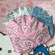 12 Unisex Paisley Bandana Head Wrap Scarf Neck Headband Blue White Pink