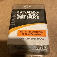 Dare, 50 Pack, Kwik Splice Galvanized Wire Splice, For 10-16 Gauge
