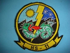 PATCH US NAVY HELICOPTER ANTI-SUBMARINE SQ ELEVEN (HS-11) DRAGON SLAYER 