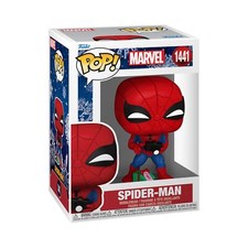 Bobblehead de vinilo de 4 pulgadas con cámara Marvel Pop Spider Man Holiday