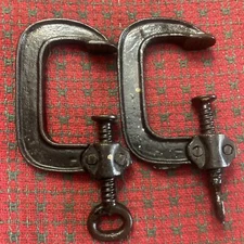 Antique quilting clamps Primative Cast Iron Keyhole Quilt Frame Sewing Nice!