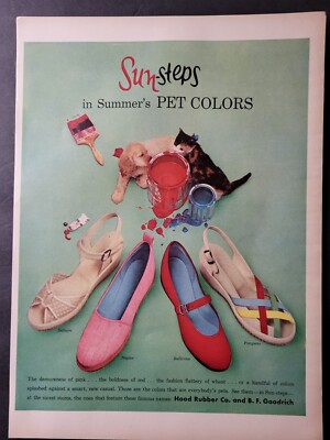 Sun Steps Women's Shoes-Puppy & Kitten-4 Different Styles-Print Ad 1954