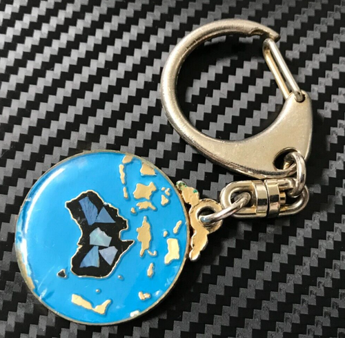 VINTAGE METALL DOPPELSEITIG AUSTRALIEN OPEL SCHLÜSSELRING SOUVENIR CHARM EDELSTEINE