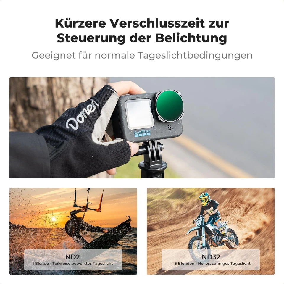 K&F Concept Variable ND2-32 ND32-512 Filter für GoPro Hero 13/12/11/10/9 Schwarz - Bild 4 von 4