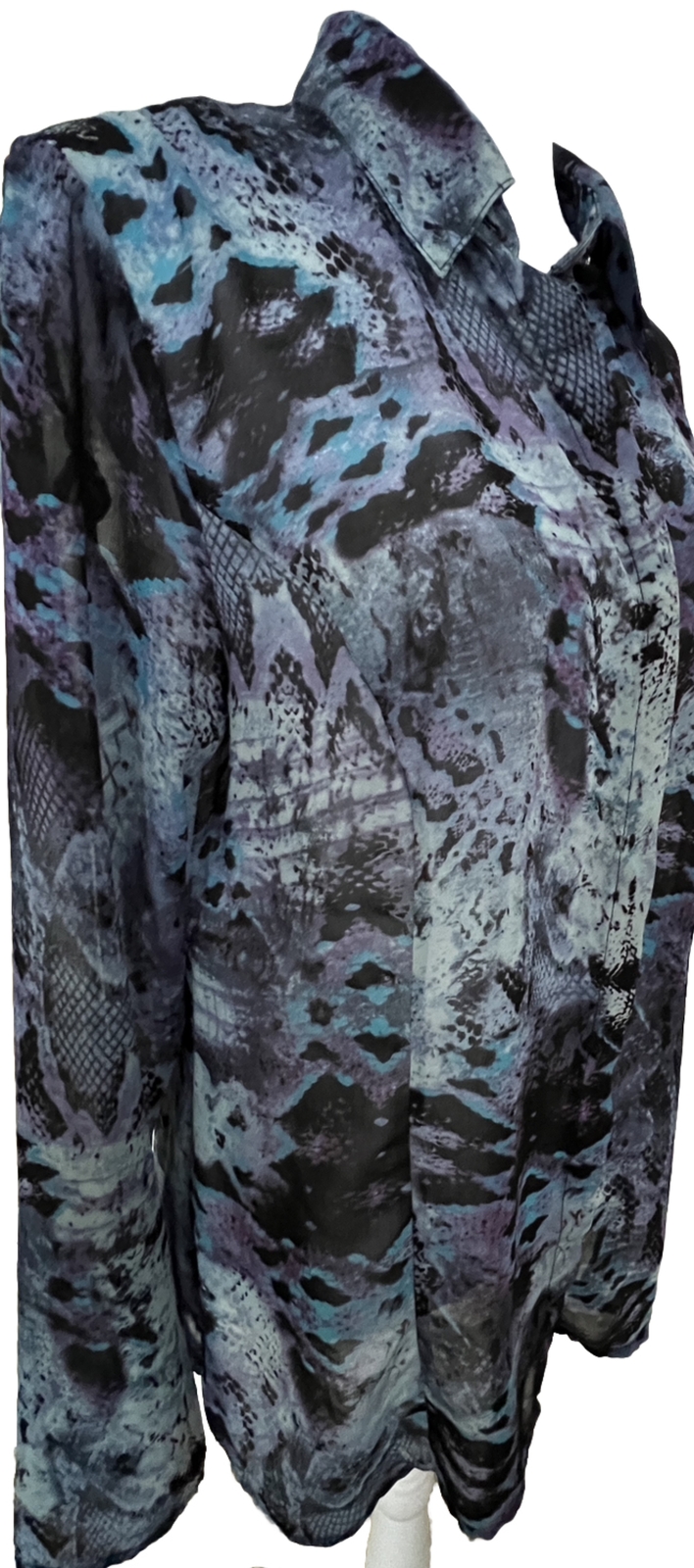 CAbi Snakeskin Python Purple Aqua Black Semi-Shee… - image 3