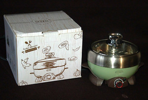 ERNTE - 220v European - 800w Cooker/Warmer W Lid ~ Small, Round Countertop Aplce