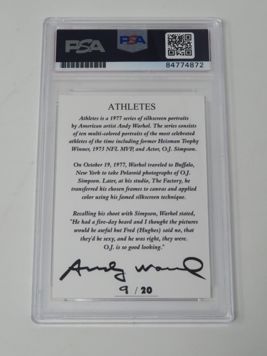 O.J. OJ Simpson BILLS HOF Signed Autograph Auto Andy Warhol