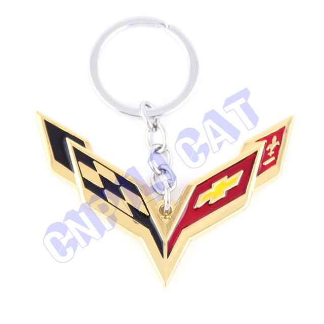 3D Corvette Car Key Ring Key Chain for Chevrolet Corvette C6 C7 ZR1 Z06