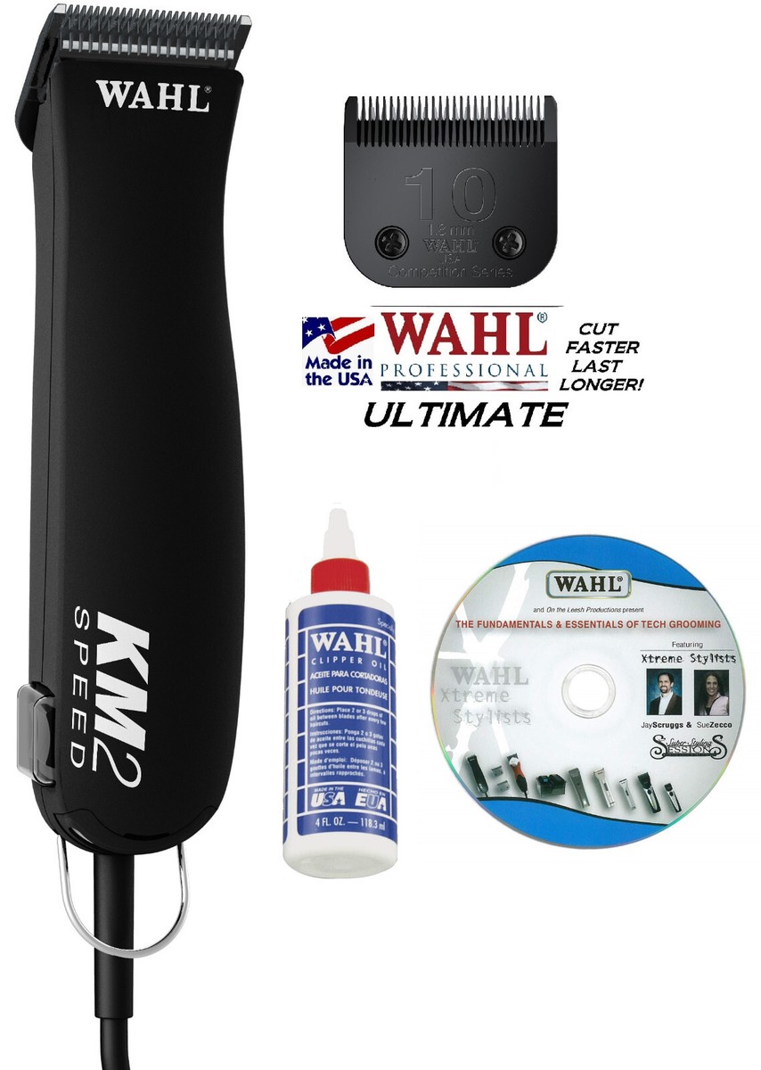 Wahl KM2 Heavy-Duty PRO 2-SPEED CLIPPER KIT-ULTIMATE 10 BLADE PET