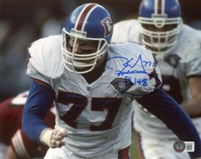 KARL MECKLENBURG SIGNED AUTOGRAPHED 8x10 PHOTO DENVER BRONCOS LEGEND BECKETT BAS