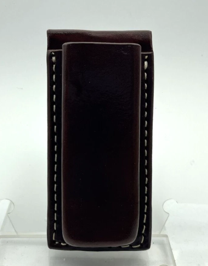 Bolsa de carregador de couro 9MM/40 PILHA DUPLA 747-GRP61 lisa nogueira tripla K CLIP - Imagem 2 de 4