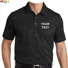 MEN'S EMBROIDERY CUSTOM TEXT OR LOGO PERSONALIZED DRY FIT COLLAR POLO T-SHIRTS