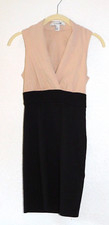 Womens Size Small Black & Tan Pencil Short Dress Sleeveless Forever 21