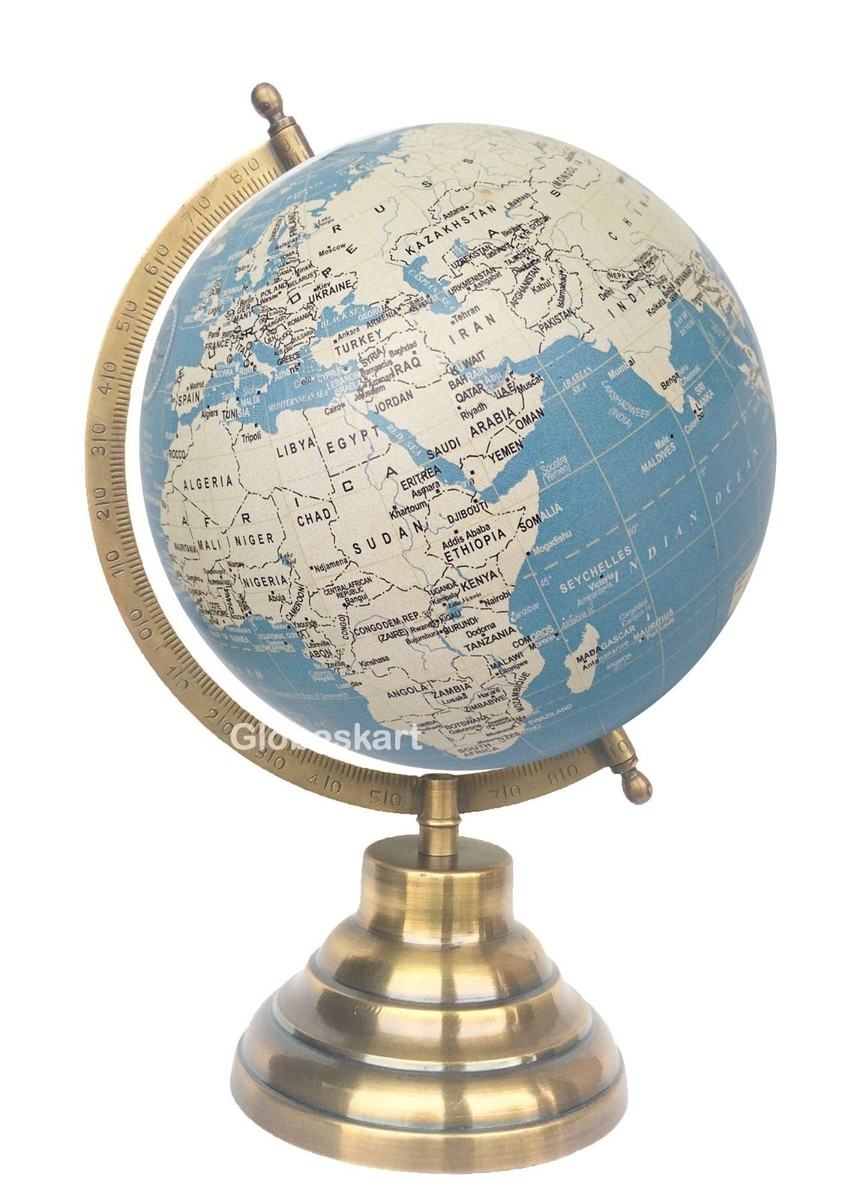 Educational/antique Globe with Brass Antique Arc and Base