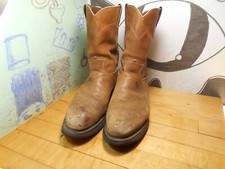 Justin Brown Leather Steel Toe Boots Men's 11EE #4764 Made in USA
