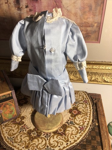 Antik Stil Vintage Kinder Puppe Baumwolle Seide Mischung Kleid - Bild 2 von 11