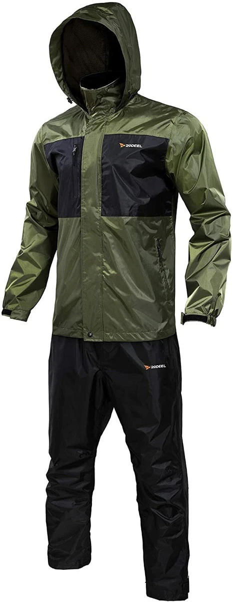 Rodeel Waterproof Fishing Rain Suit for Men (Rain gear Jacket & Trouser  Suit)