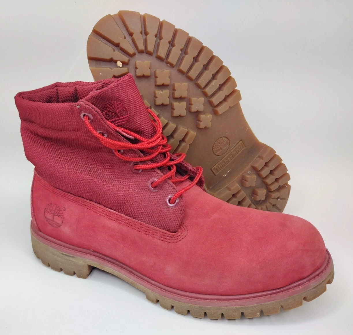 Timberland Men's Heritage Icon Roll Top Hiking Boots Size 9.5 Dark Red 3740