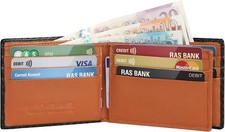 Handmade Wallet RFID Blocking Carbon Fibre Real Leather Billfold Slim Cardholder