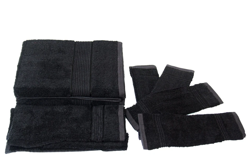 Prime Collections Soft Luxury Bamboo Cotton Bath Towel Set 8 Piece Towels 600GSM - Image 3 of 4