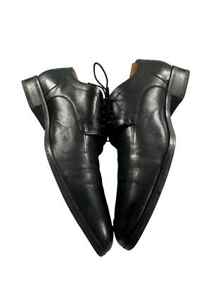 Cole Haan Mens Size 12 M Black Leather Apron Toe Lace Up 